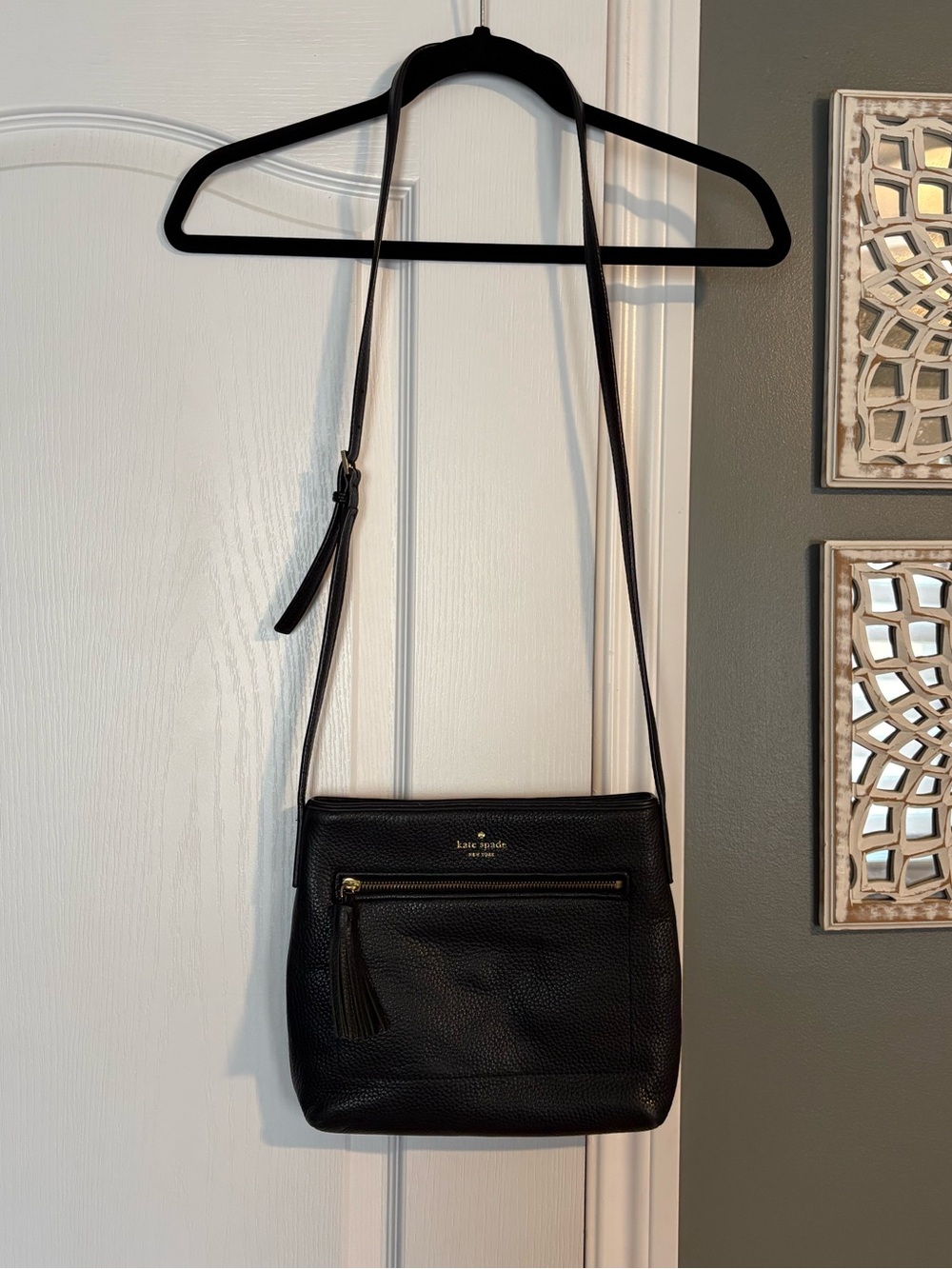 Kate Spade Black Pebbled Leather Crossbody Bag